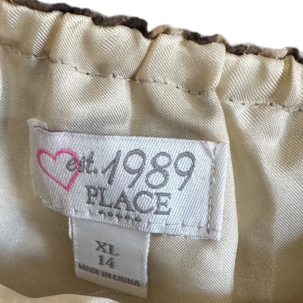 The Childrens Place Tiered‎ Cami Kids XL 14 Brown Leopard Print Excellent Ruffle
